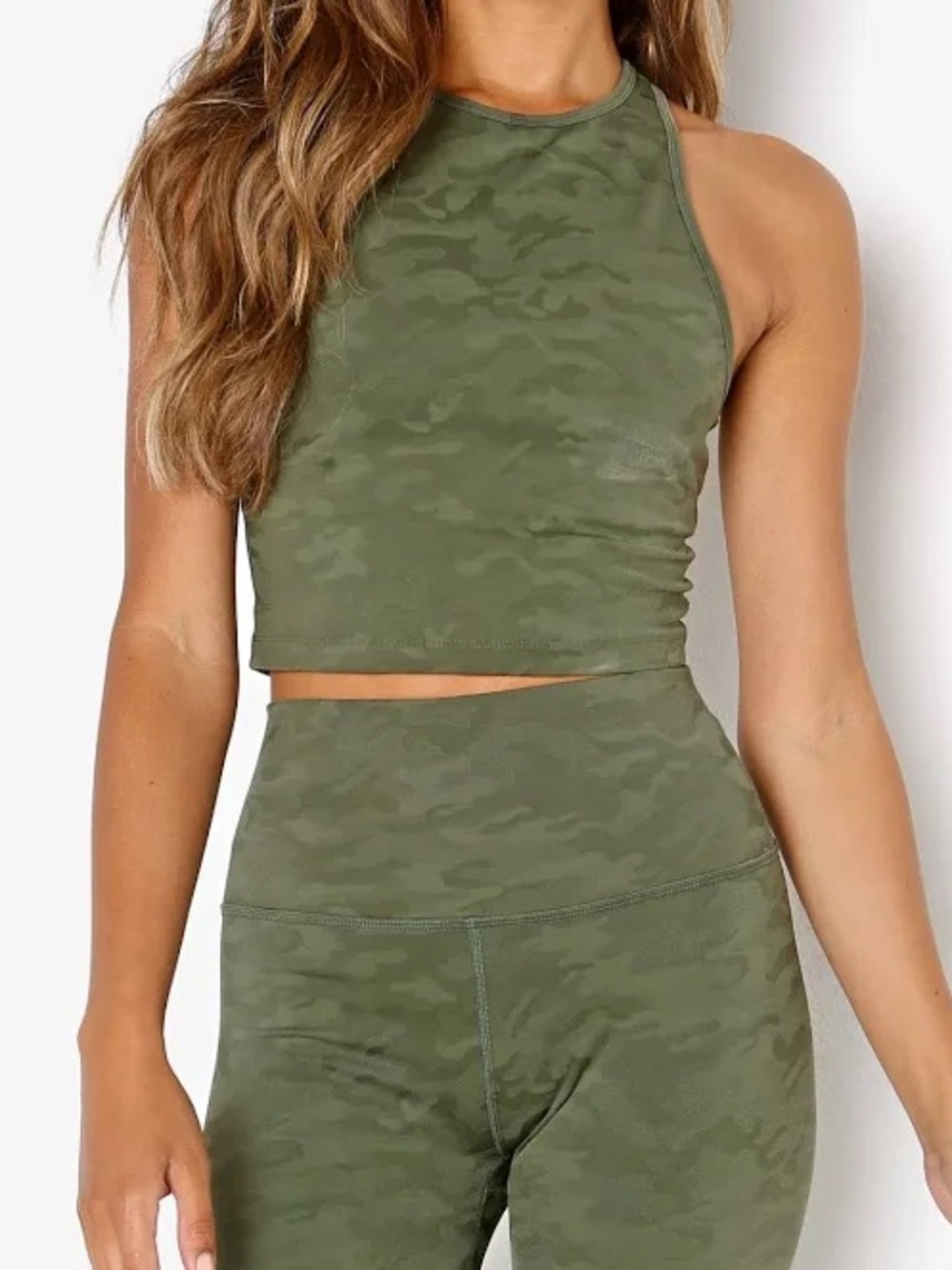 BEYOND YOGA Women's Studio Cropped Camo Jacquard Tank Top